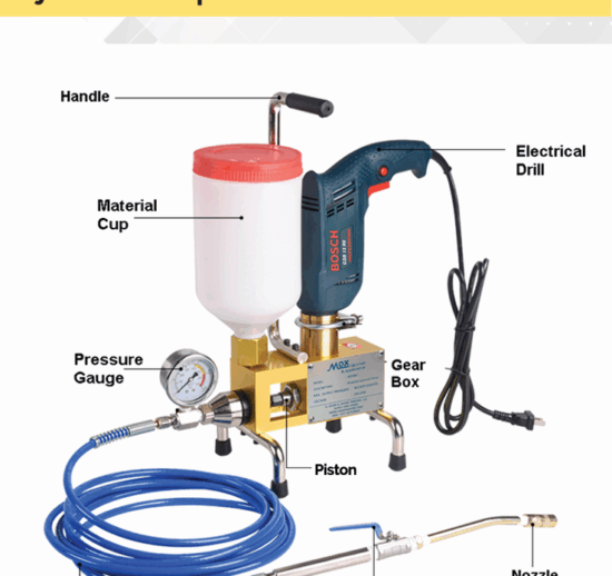 MX1001(DRILL OPERATED SINGLE COMPONENT CONCRETE INJECTION PUMP)